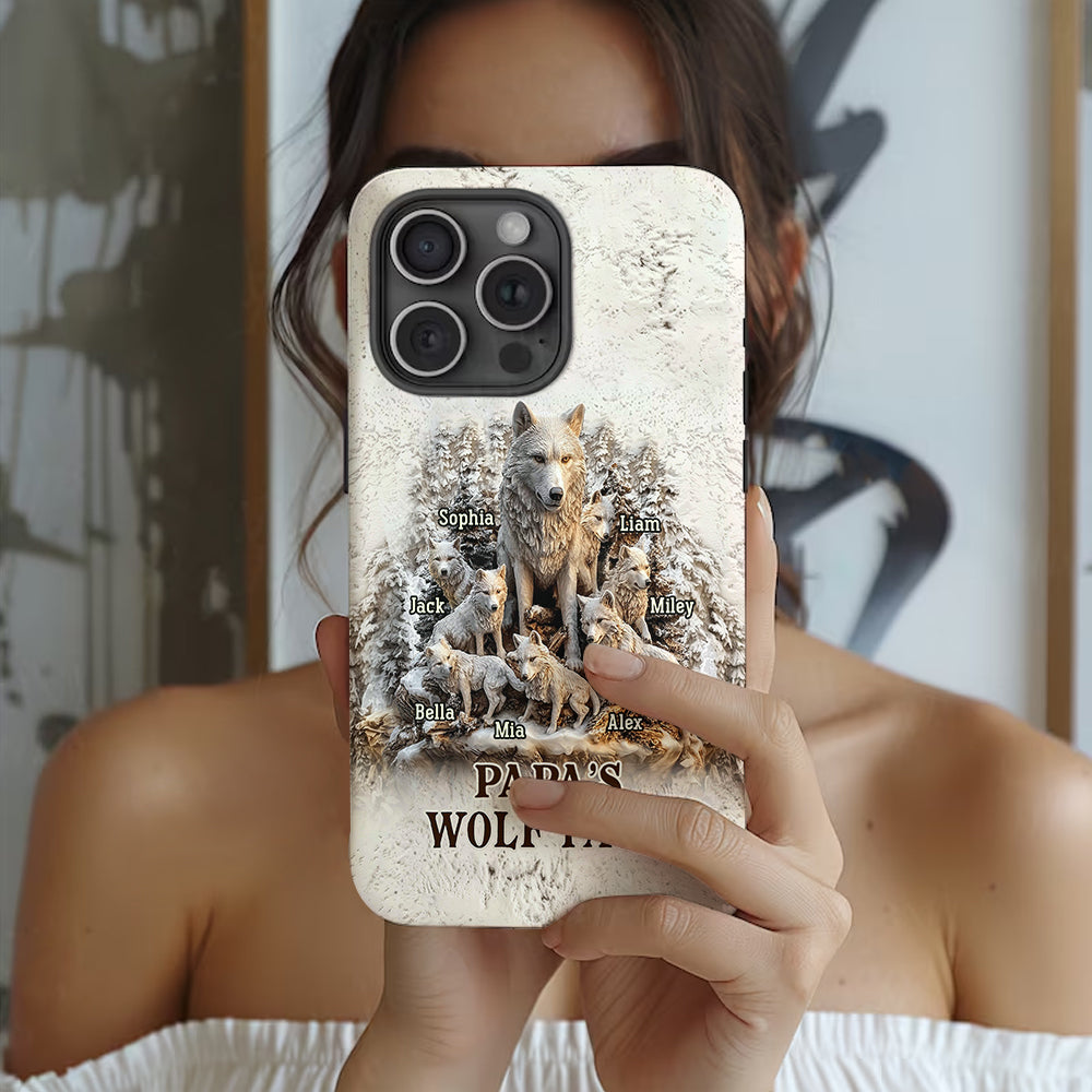 Papa's Wolf Pack - Personalized Father Full Print Phone Case