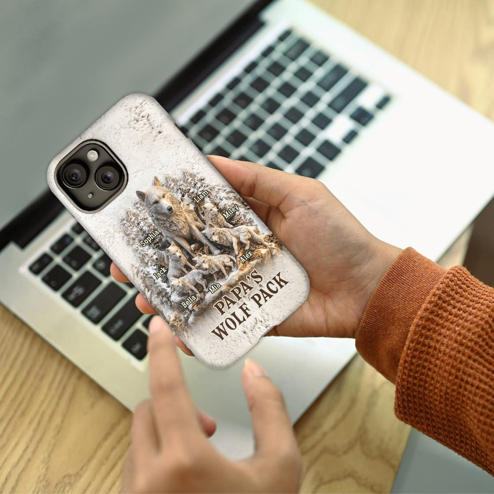 Papa's Wolf Pack - Personalized Father Full Print Phone Case