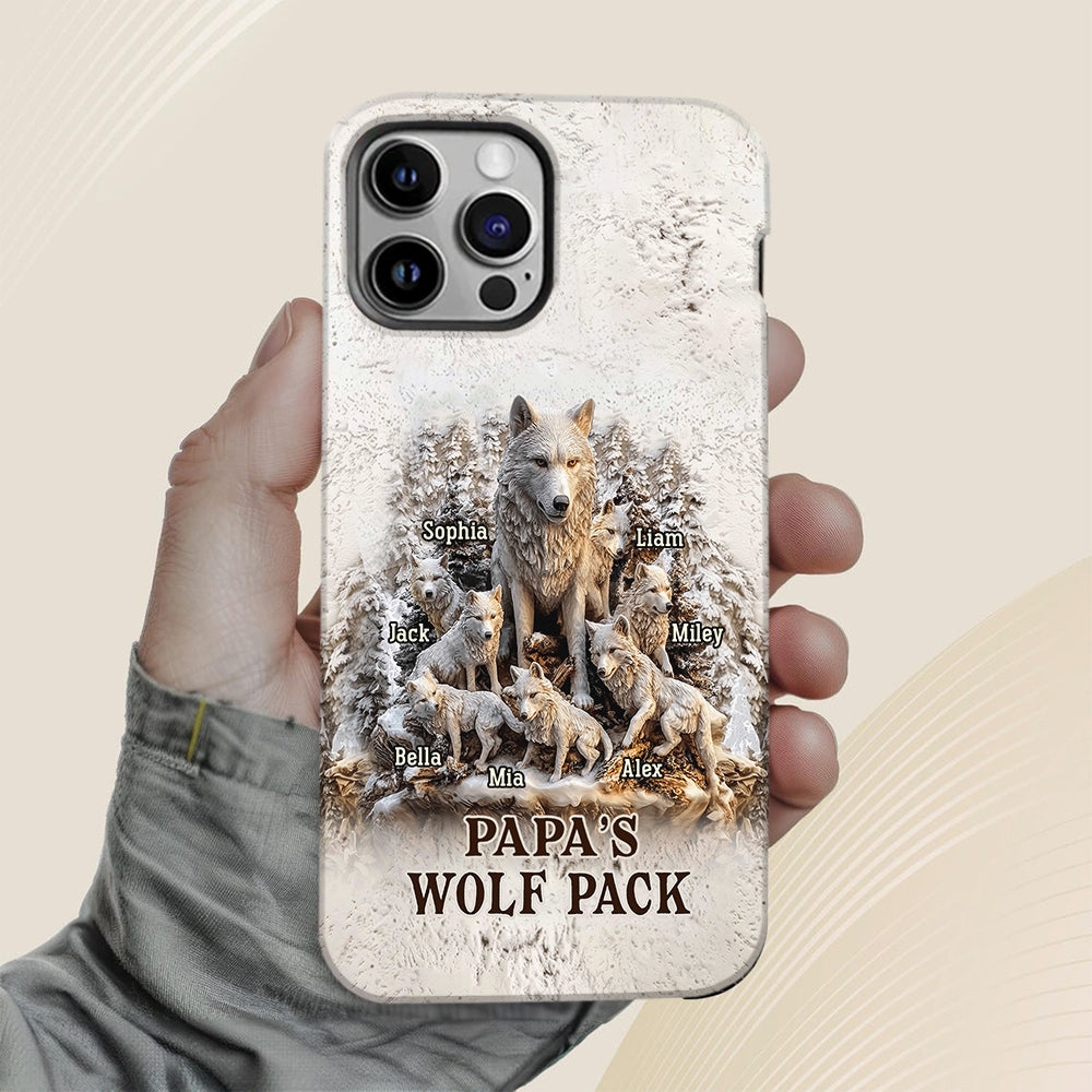 Papa's Wolf Pack - Personalized Father Full Print Phone Case