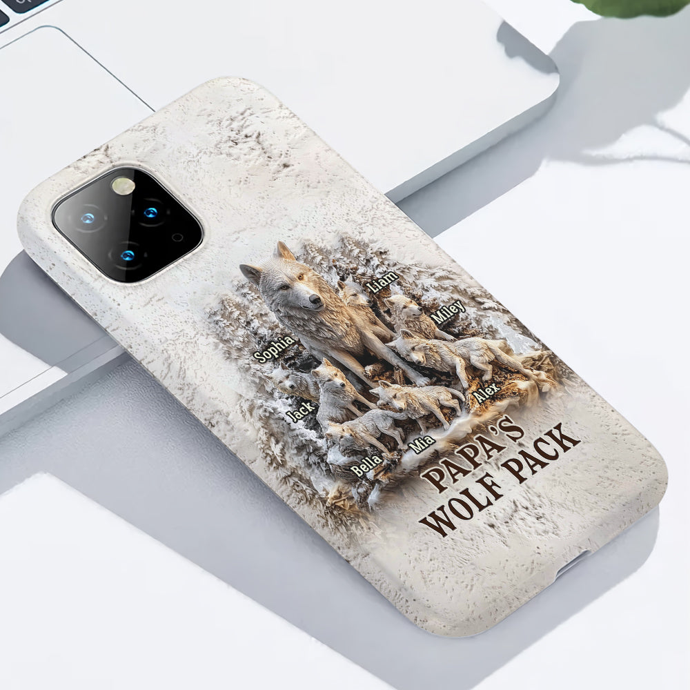 Papa's Wolf Pack - Personalized Father Full Print Phone Case
