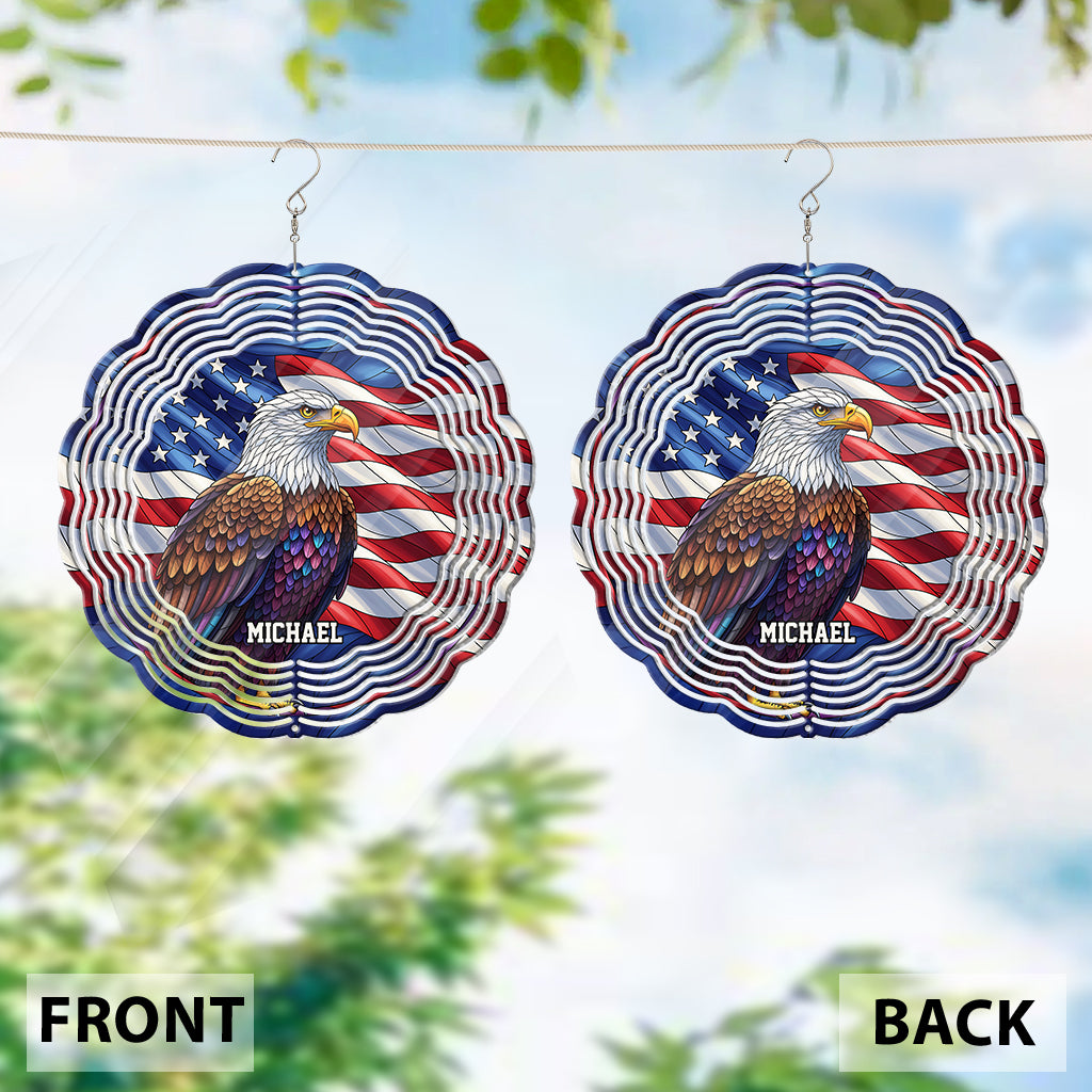 Patriotischer Adler – Personalisierter Weißkopfseeadler-Windspinner