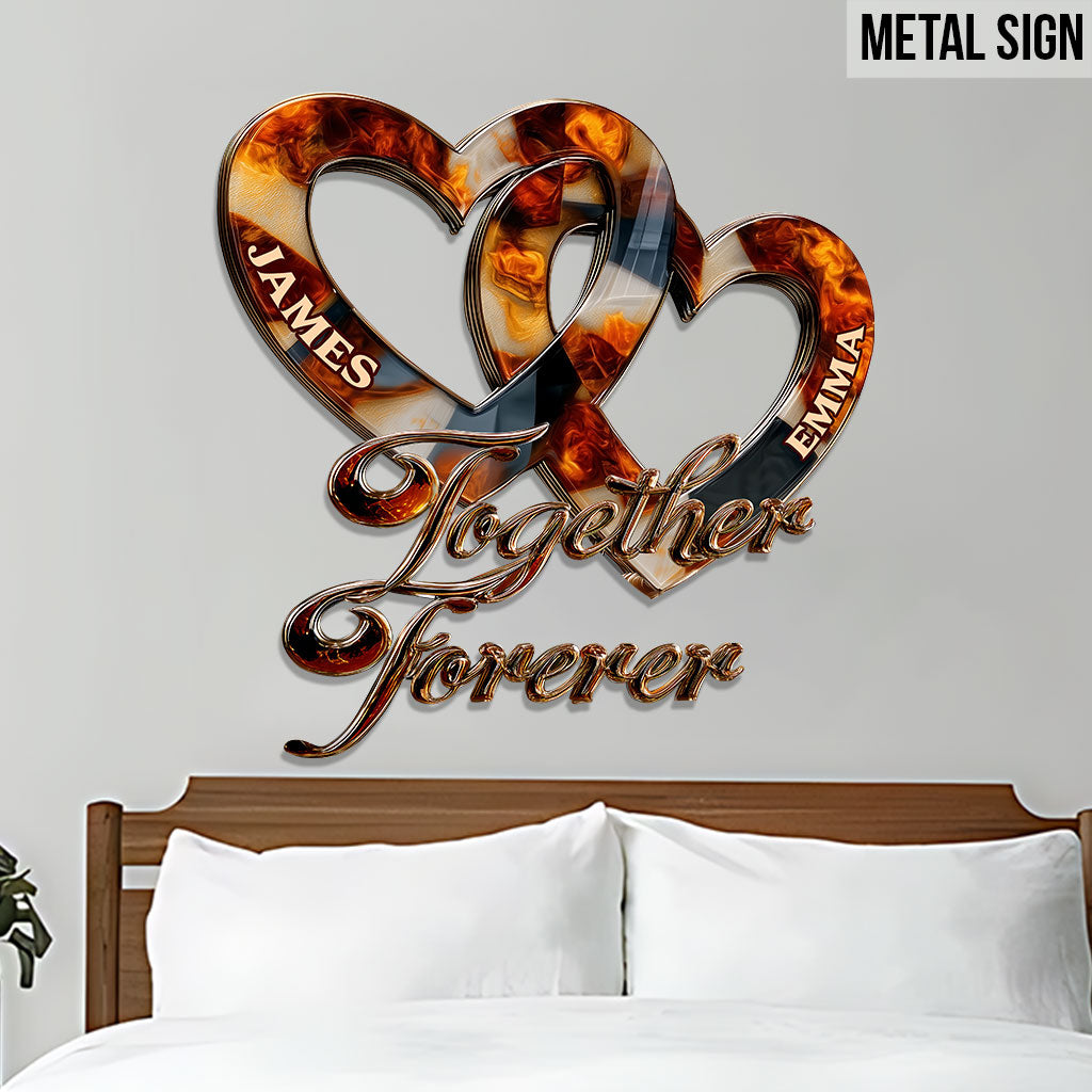 Together Forever - Personalized Couple Cut Metal Sign