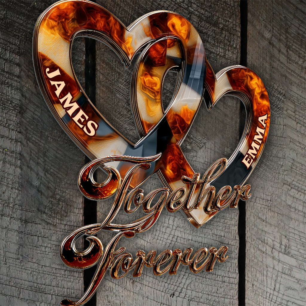 Together Forever - Personalized Couple Cut Metal Sign