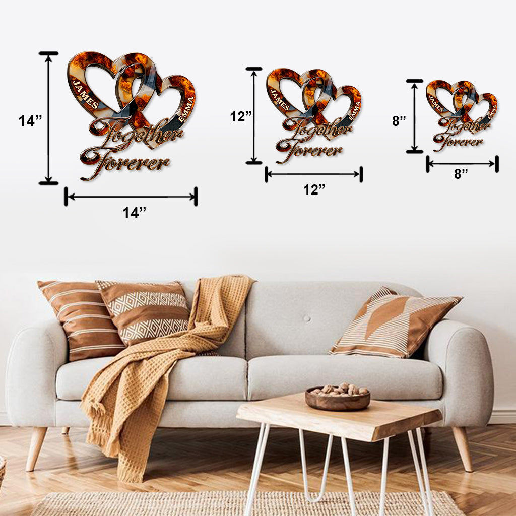 Together Forever - Personalized Couple Cut Metal Sign