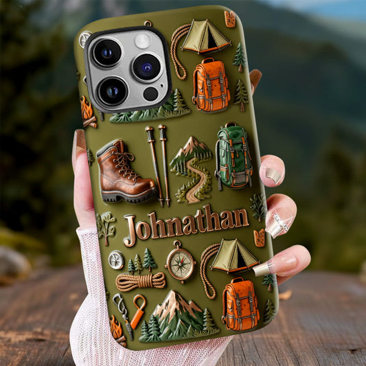 La randonnée me rend heureux - Coque de téléphone personnalisée avec impression intégrale « La randonnée me rend heureux »