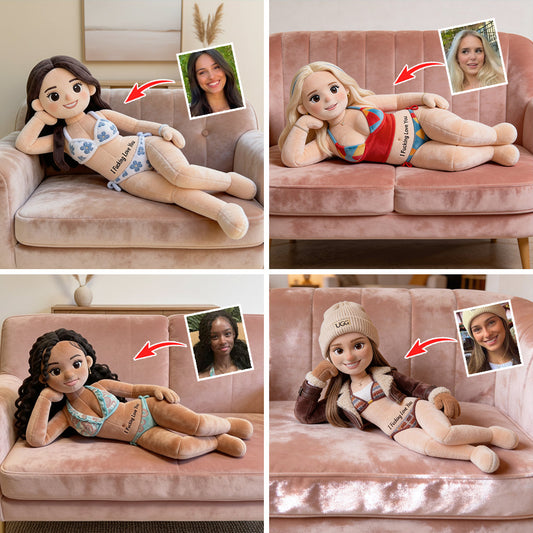 Romantique et coquin - Coussin personnalisé en fausse fourrure pour couple épicé