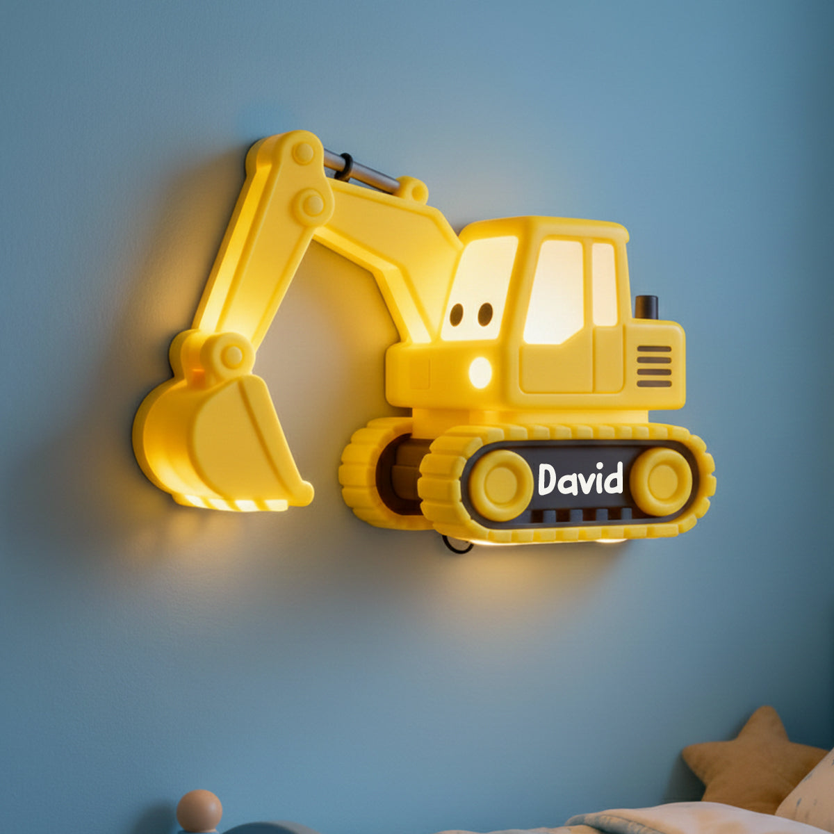 Bagger-Nachtlicht – Personalisiertes LED-Licht-Acryl-Schild für Kinder
