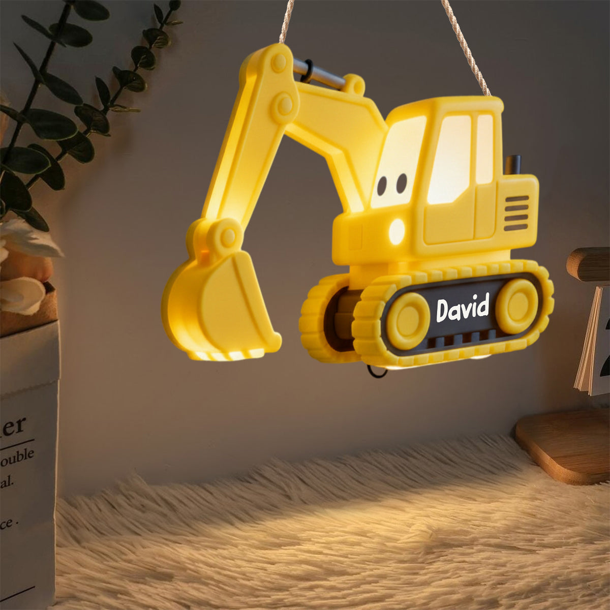 Bagger-Nachtlicht – Personalisiertes LED-Licht-Acryl-Schild für Kinder