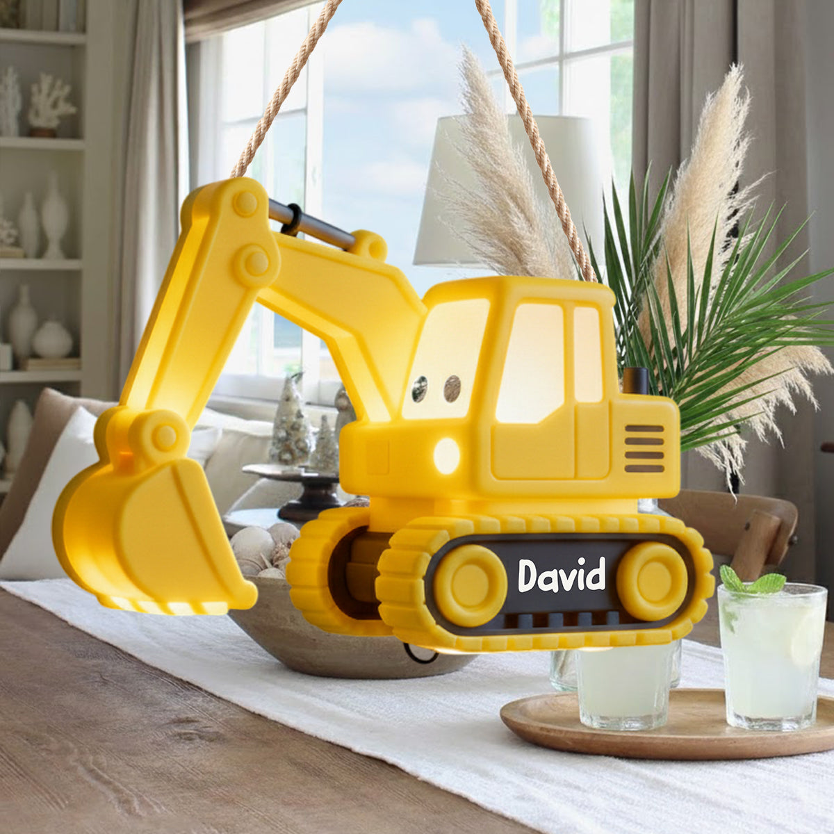 Bagger-Nachtlicht – Personalisiertes LED-Licht-Acryl-Schild für Kinder