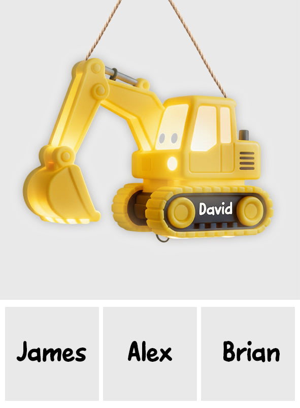Bagger-Nachtlicht – Personalisiertes LED-Licht-Acryl-Schild für Kinder