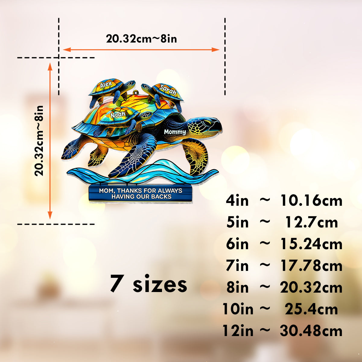 Mom, Thank For Always Having Out Back - Personalized Mother Window Hanging Suncatcher Ornament