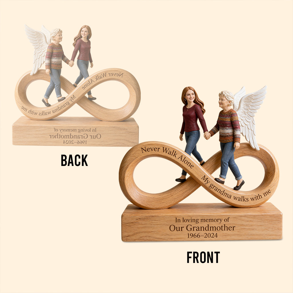Nie alleine gehen - Personalisierte Gedenktafel aus Acryl