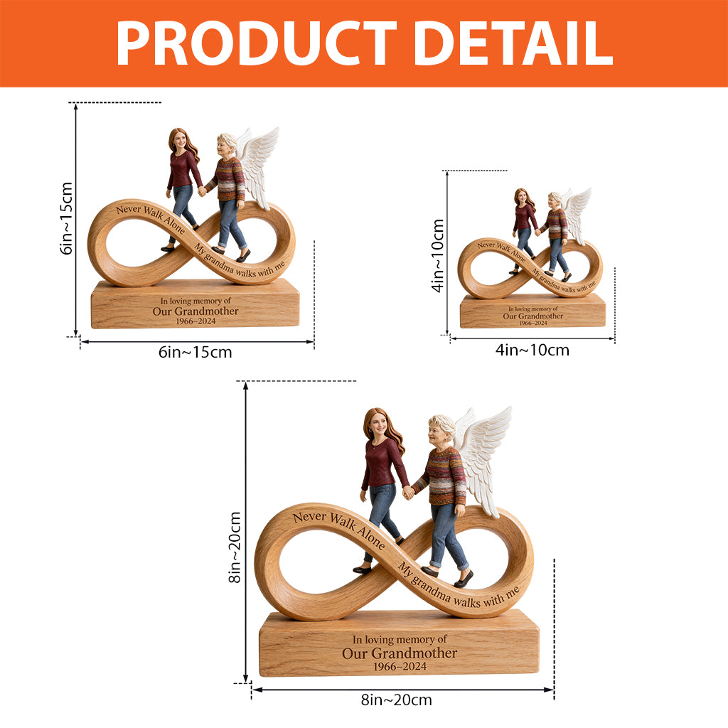 Nie alleine gehen - Personalisierte Gedenktafel aus Acryl