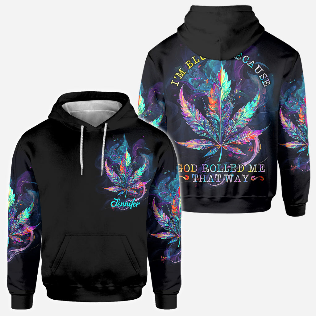 Dieu m'a façonné ainsi - T-shirt personnalisé avec motif cannabis.
