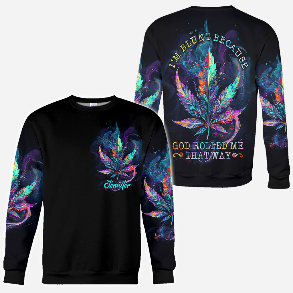 Dieu m'a façonné ainsi - T-shirt personnalisé avec motif cannabis.