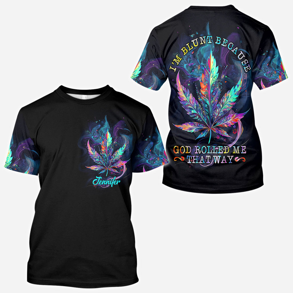 Dieu m'a façonné ainsi - T-shirt personnalisé avec motif cannabis.