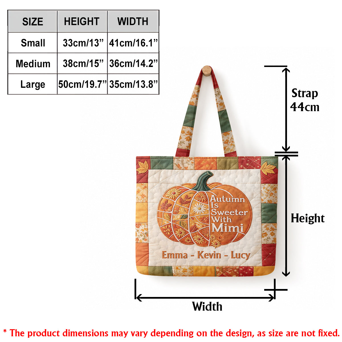Autumn Is Sweeter With Mimi - Personalized Grandma Quilted Tote Bag