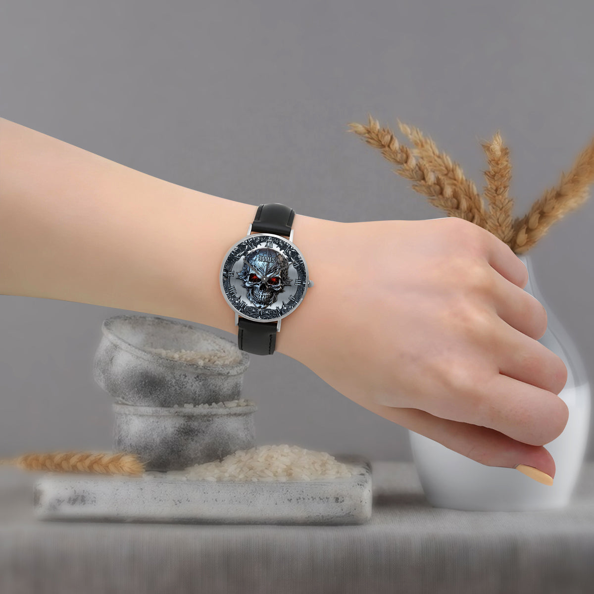 SkullTime – Personalisierte Totenkopf-Handuhr