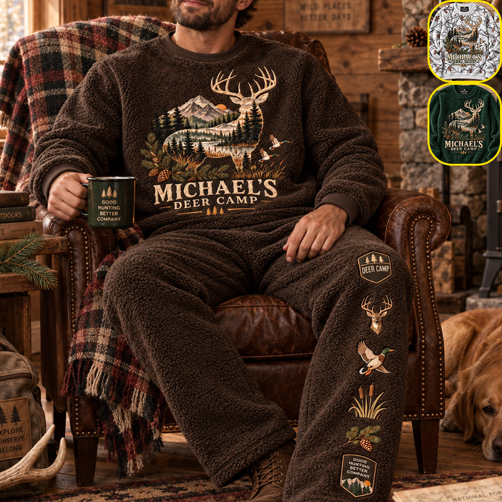 Deer Camp - Personalized Hunting Fleece Lounge Set