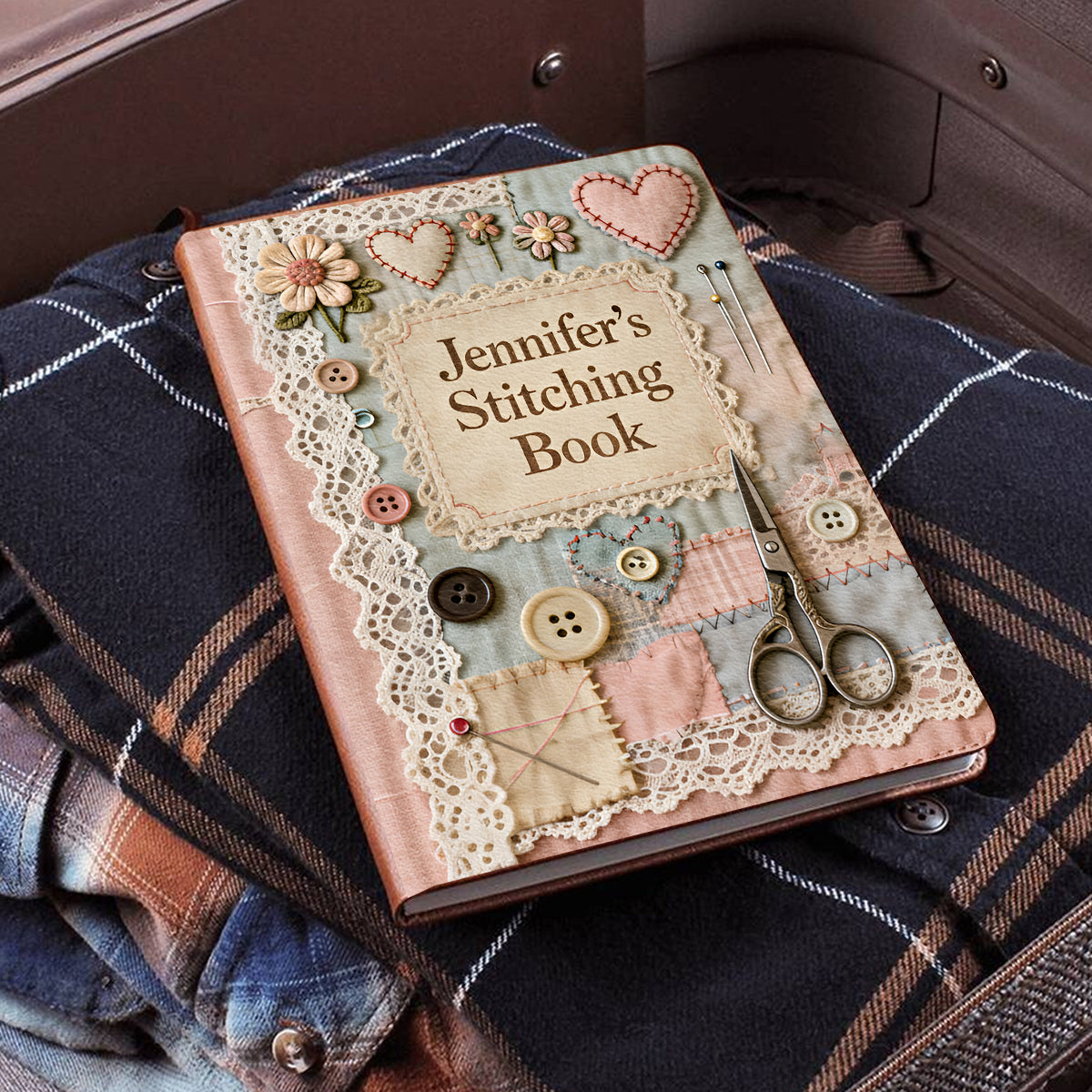 Carnet de couture - Journal de couture personnalisé en cuir