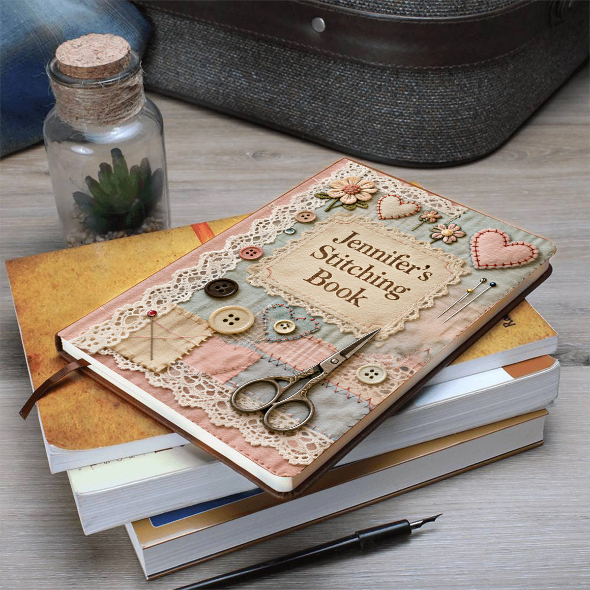 Carnet de couture - Journal de couture personnalisé en cuir