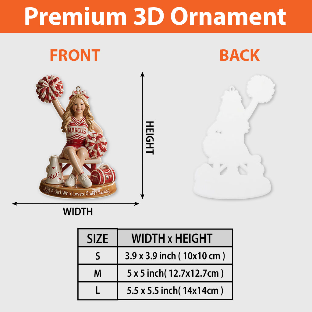Just A Girl Who Loves Cheerleading - Personalized Cheerleading Premium 3D Ornament