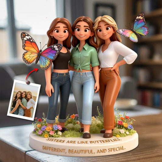 Das perfekte Geschenk für Schwestern – personalisierte Acrylplakette in individueller Form