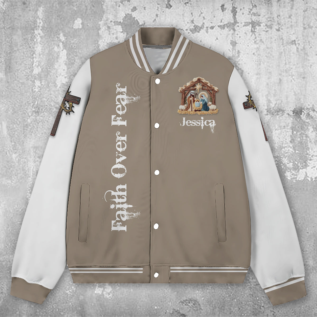 Glaube – Personalisierte christliche Collegejacke