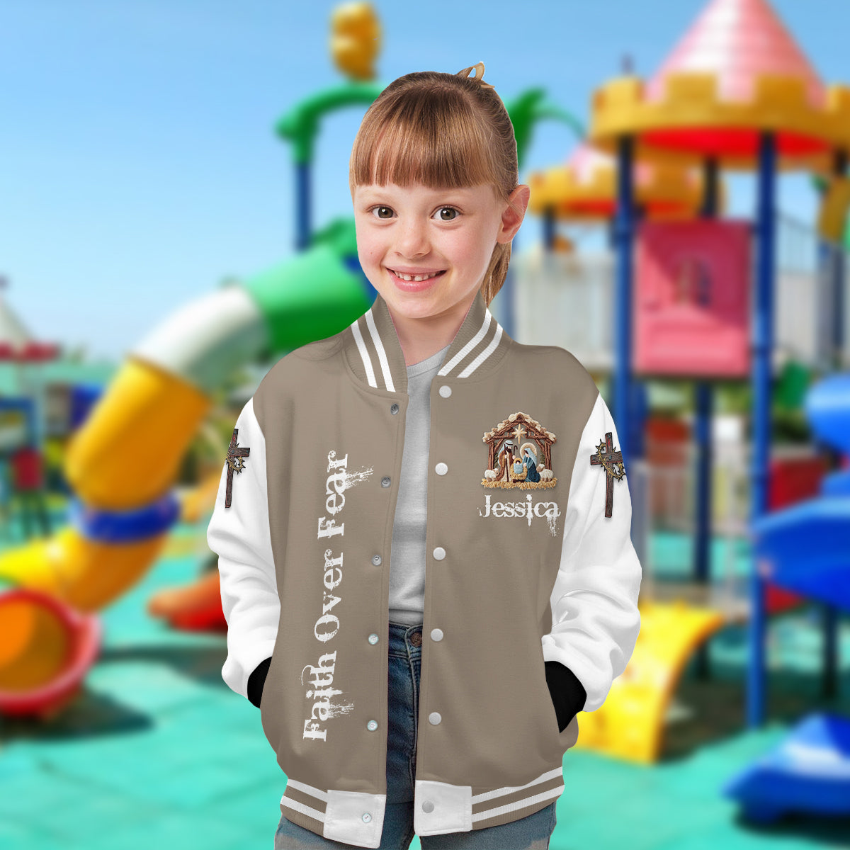Glaube – Personalisierte christliche Collegejacke