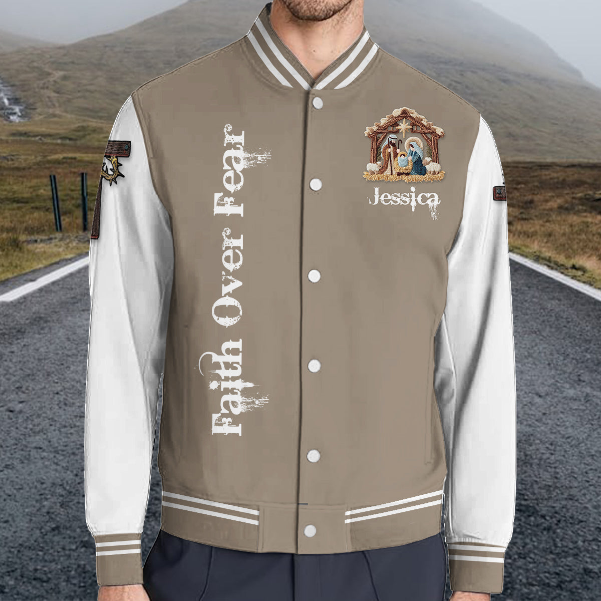 Glaube – Personalisierte christliche Collegejacke