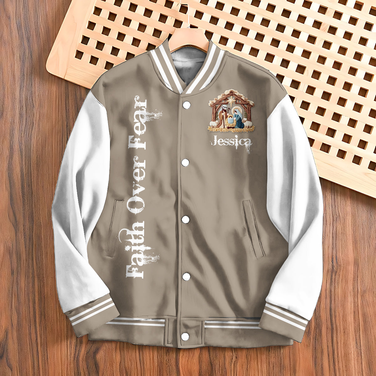 Glaube – Personalisierte christliche Collegejacke