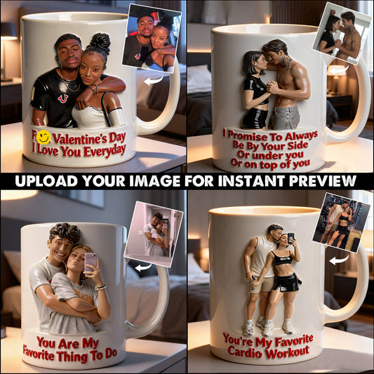 Individuell gestaltbar mit Foto – Personalisierte Tasse mit Acryl-Rührstäbchen für ein würziges Pärchen-Set