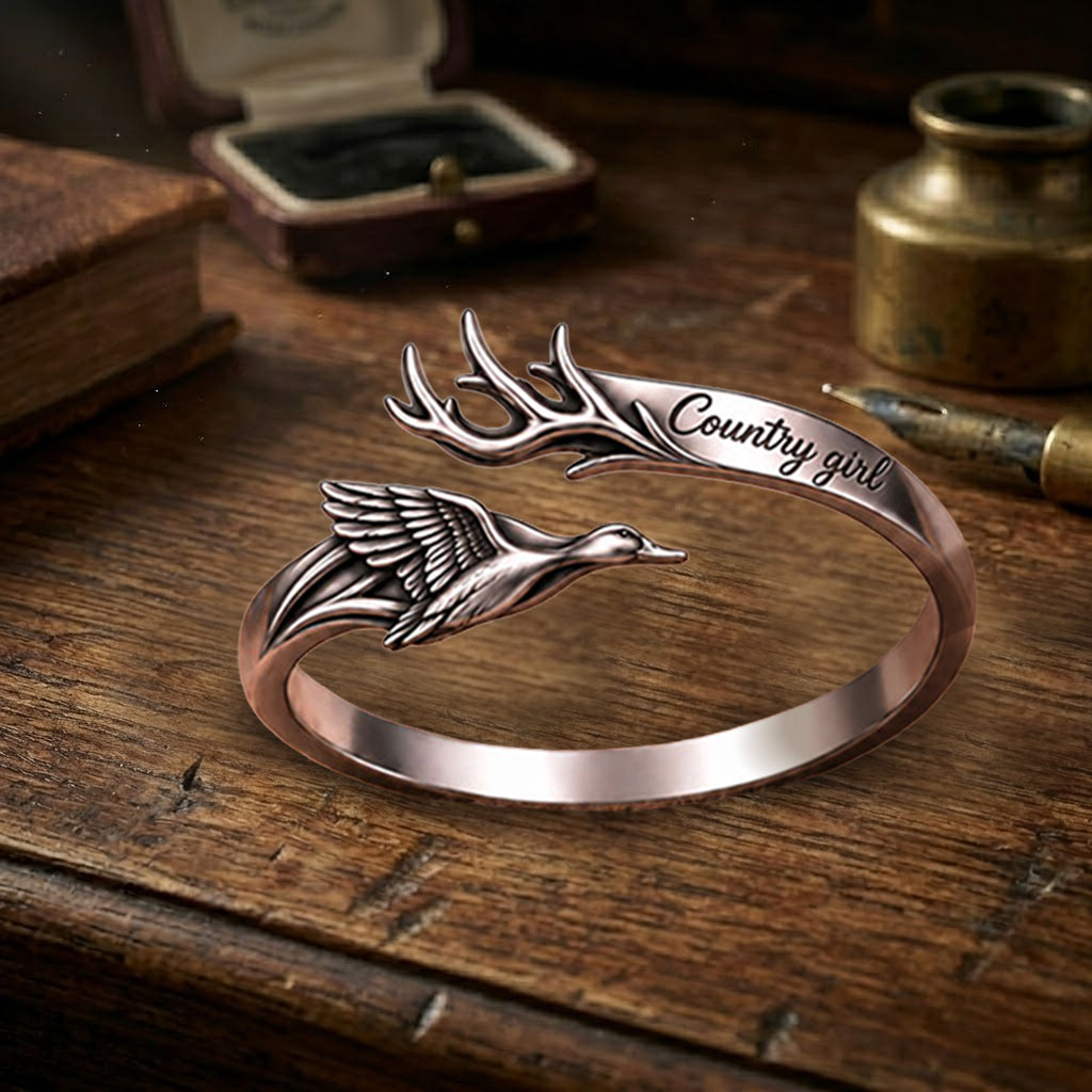 Country Girl Hunting Partners For Life - Personalized Hunting Adjustable Shaped Ring