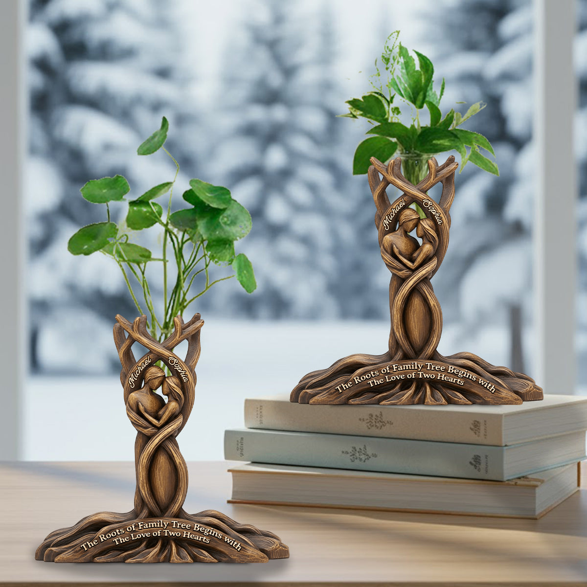 Perfect Gift For Couple - Personalized Couple Custom Shape Acrylic Flower Vase