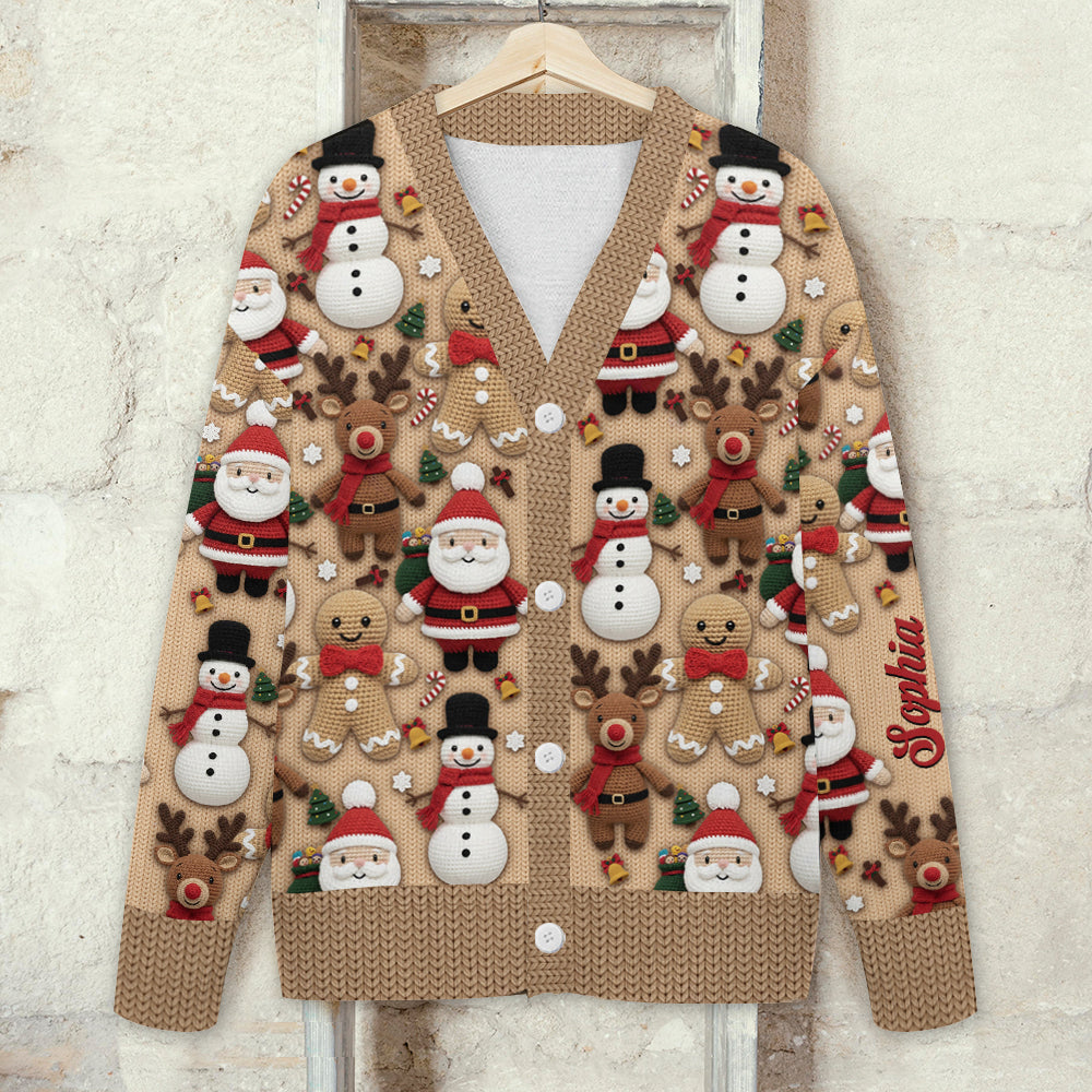 Weihnachtsmann aus Lebkuchen - Personalisierter Weihnachtsstrickpullover