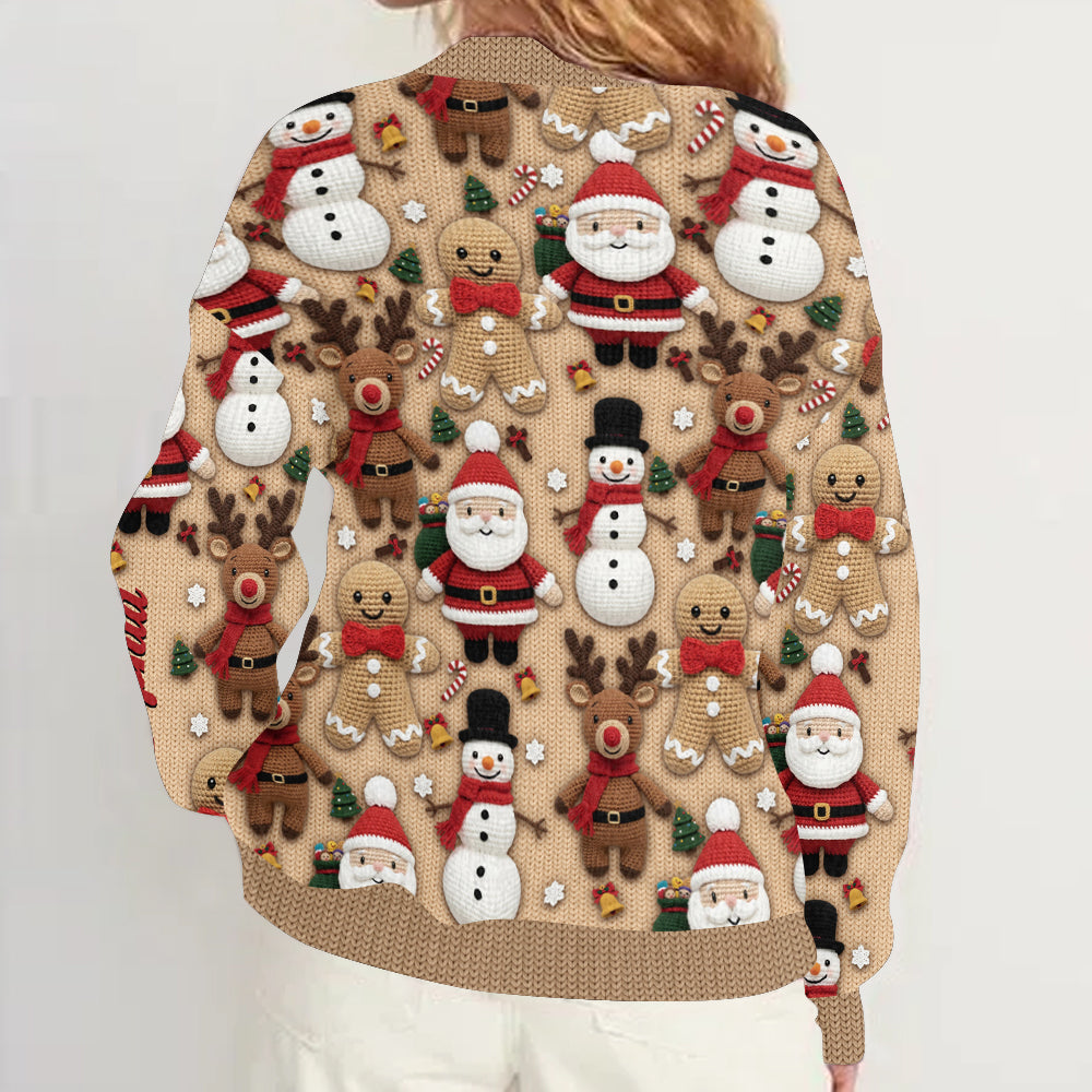 Weihnachtsmann aus Lebkuchen - Personalisierter Weihnachtsstrickpullover