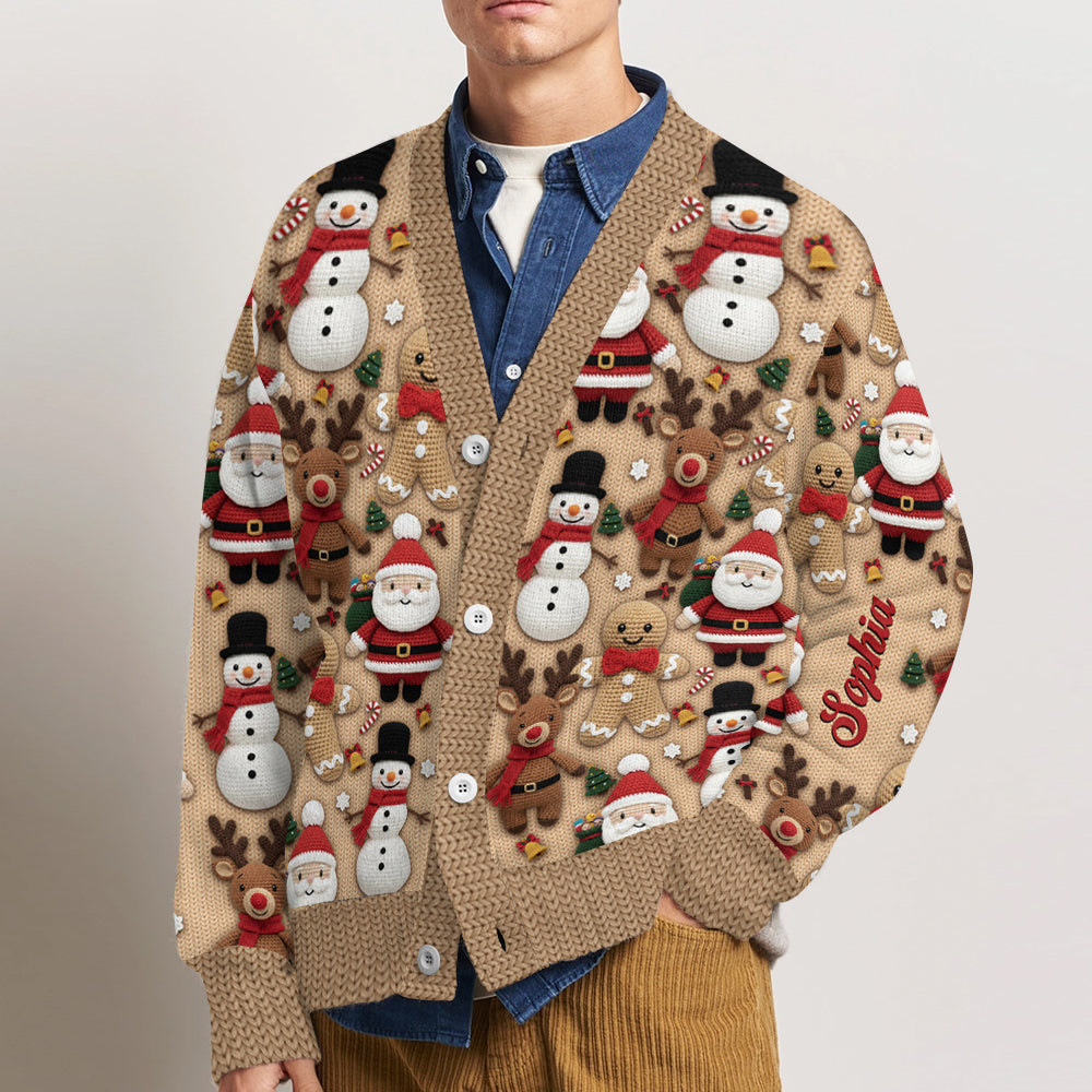 Weihnachtsmann aus Lebkuchen - Personalisierter Weihnachtsstrickpullover