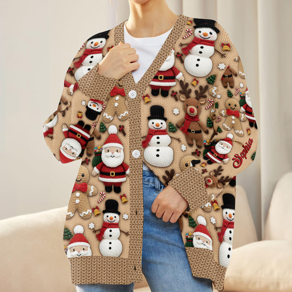 Weihnachtsmann aus Lebkuchen - Personalisierter Weihnachtsstrickpullover