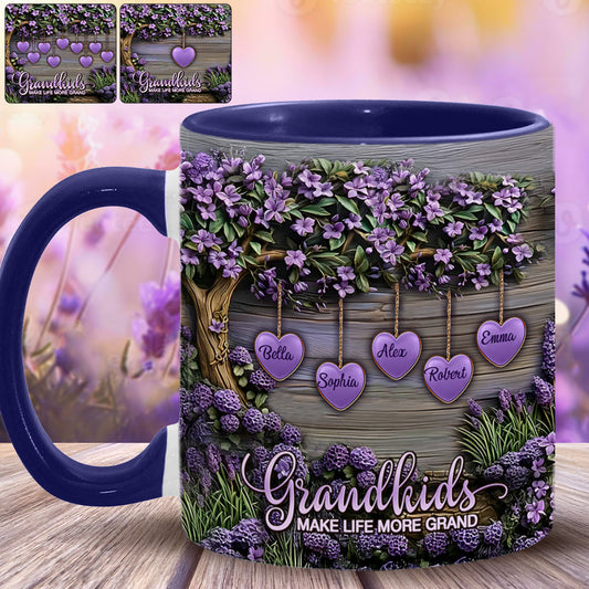 Grandkids Make Life More Grand - Personalized Grandma Accent Mug