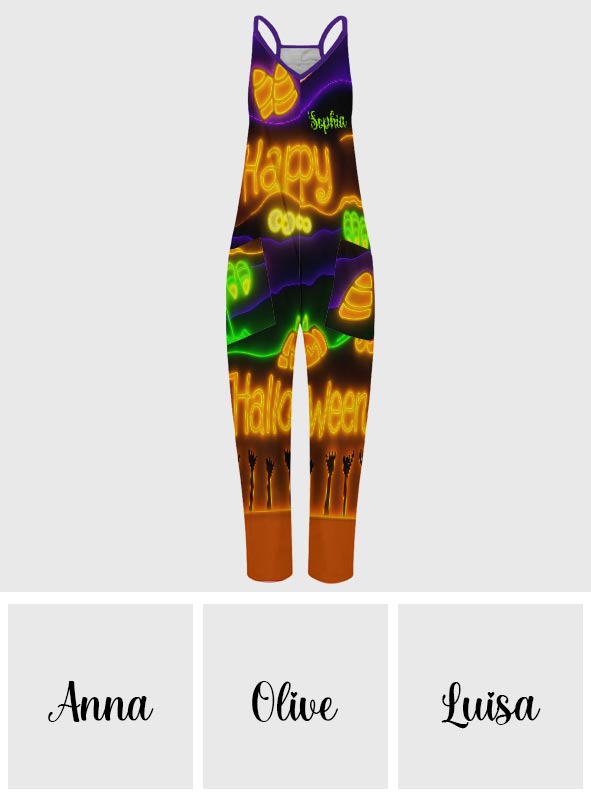 Happy Halloween - Personalized Halloween Loose-Fit Overalls/ Rompers