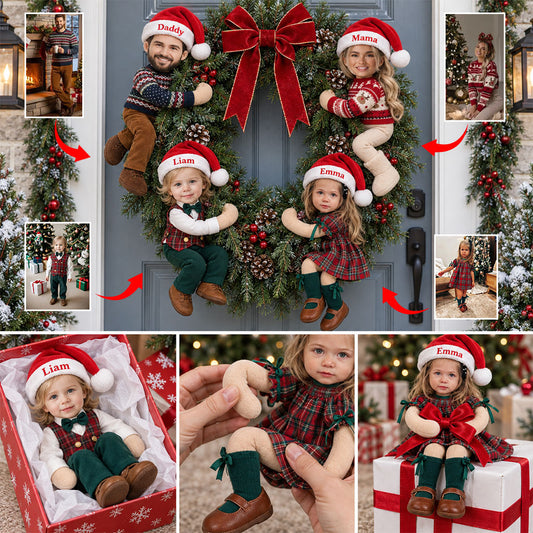 Cadeau de Noël Amusant pour Membre de la Famille - Poupée en Peluche Personnalisée