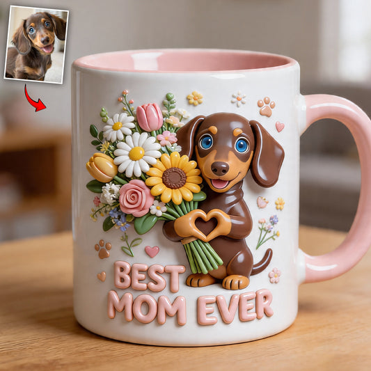 Mug & Sous-verre Personnalisé - Photo Personnalisée de Chien