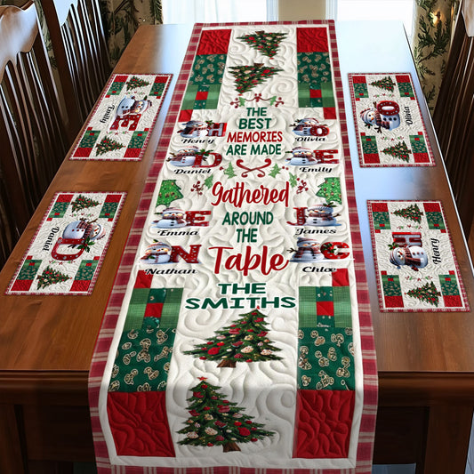 Joyeux Noël - Chemin de table et set de table personnalisés pour la famille