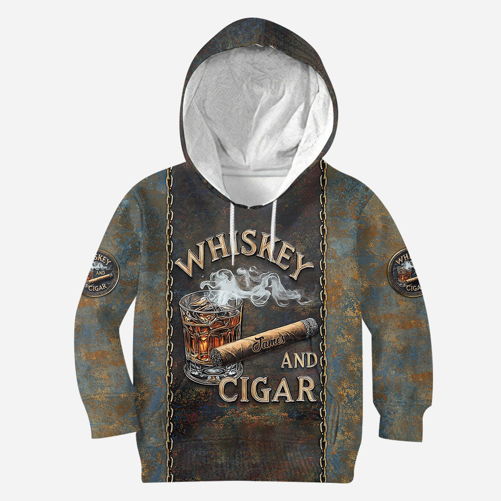 Whisky et cigares - T-shirt personnalisé avec motif whisky intégral