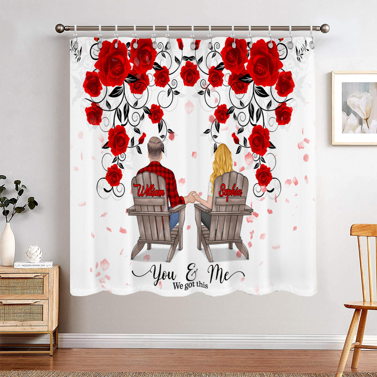 You & Me We Got This - Personalized Couple Blackout Window Curtain/ Drapes Set