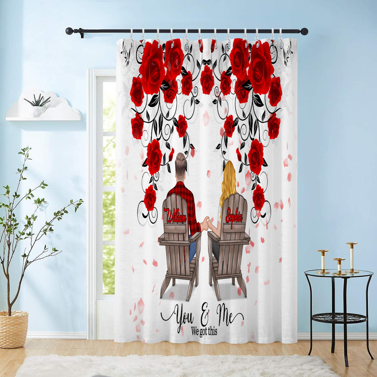 You & Me We Got This - Personalized Couple Blackout Window Curtain/ Drapes Set