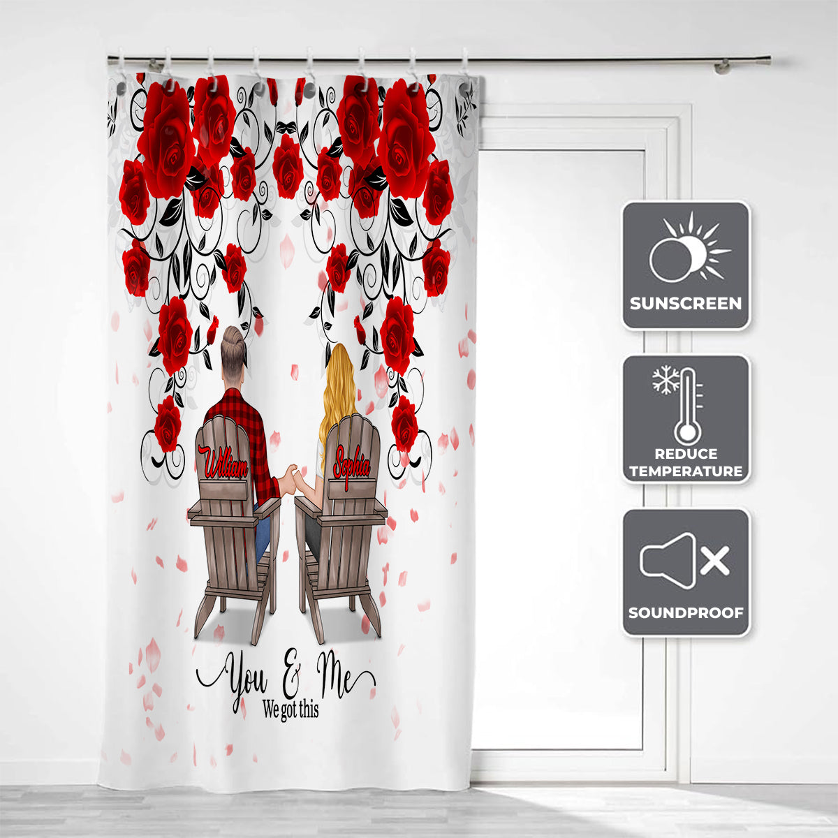 You & Me We Got This - Personalized Couple Blackout Window Curtain/ Drapes Set