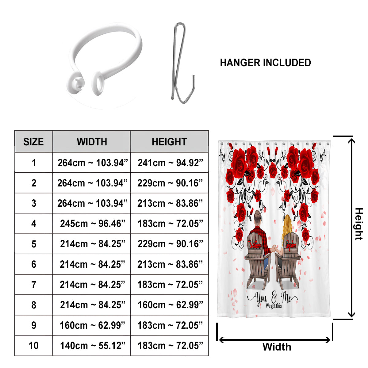 You & Me We Got This - Personalized Couple Blackout Window Curtain/ Drapes Set