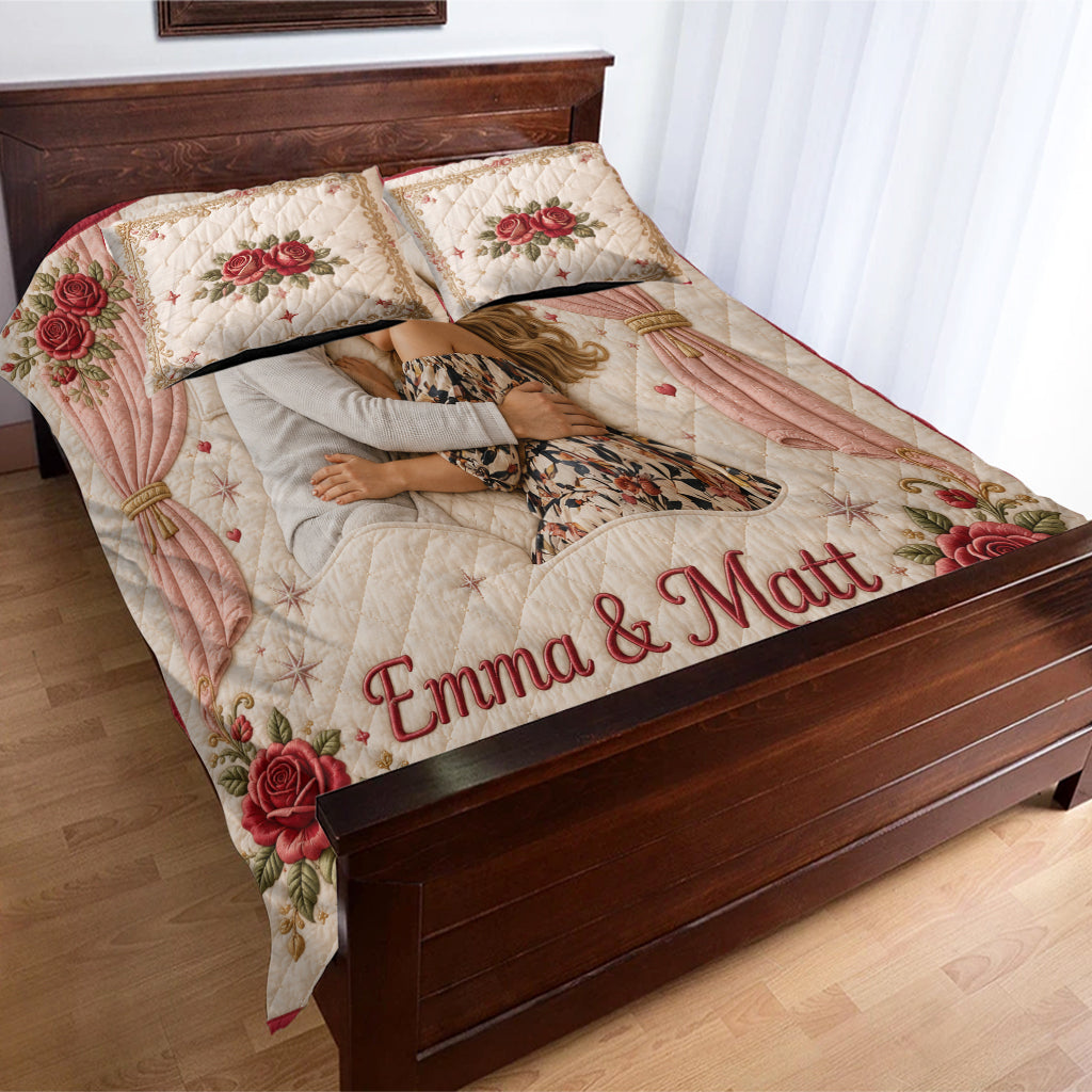 Every Night Ends Best In Your Arms - Personalized Couple Bedding Set
