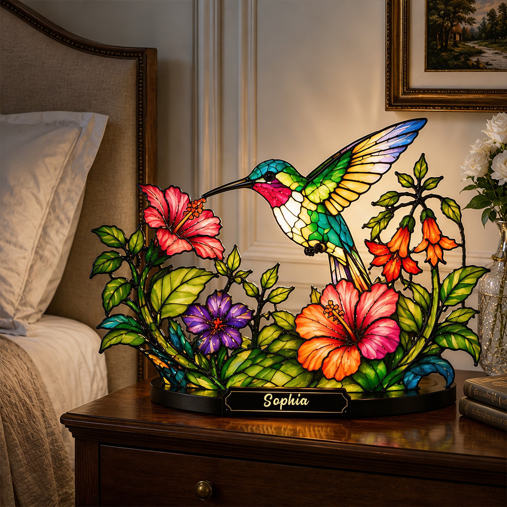 Schöner Kolibri - Personalisierte Kolibri Acryl LED Nachtlicht